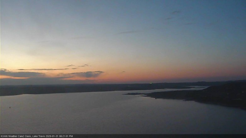 Lake Travis webcam, January 31, 2020 6:25 PM CT