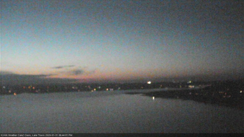 Lake Travis webcam, January 31, 2020 6:45 PM CT