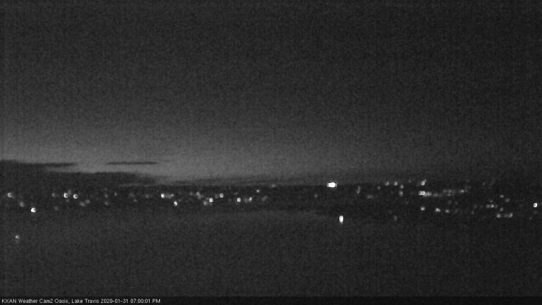 Lake Travis webcam, January 31, 2020 7:00 PM CT