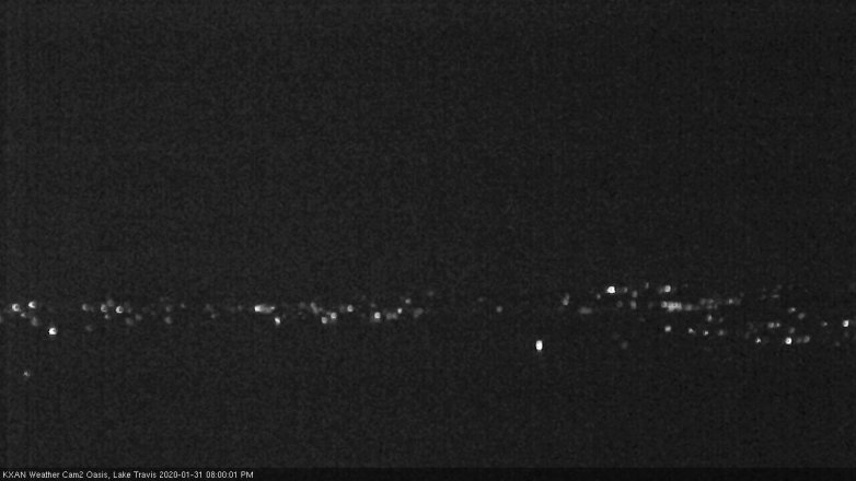 Lake Travis webcam, January 31, 2020 8:00 PM CT