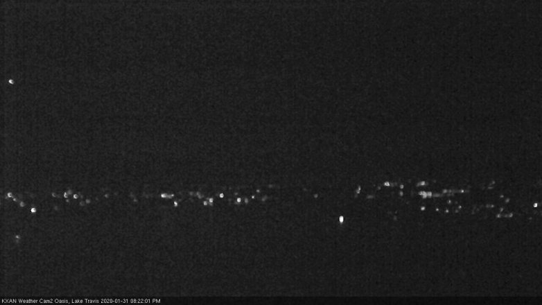 Lake Travis webcam, January 31, 2020 8:25 PM CT