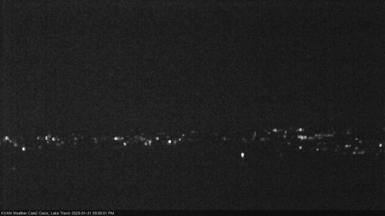 Lake Travis webcam, January 31, 2020 9:00 PM CT