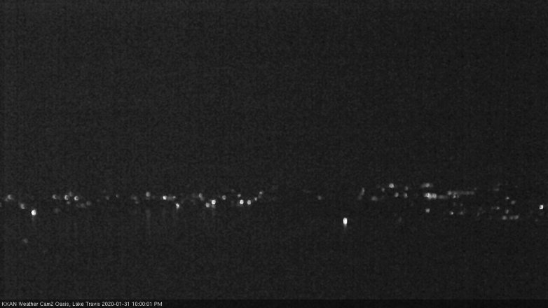 Lake Travis webcam, January 31, 2020 10:00 PM CT
