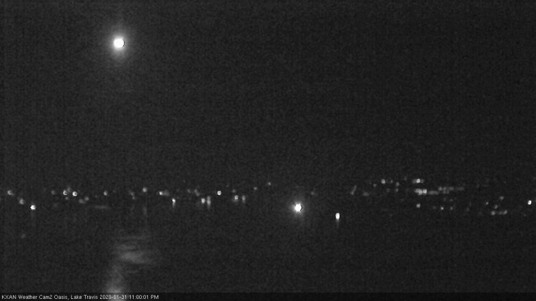 Lake Travis webcam, January 31, 2020 11:00 PM CT