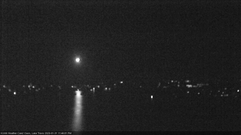 Lake Travis webcam, January 31, 2020 11:45 PM CT