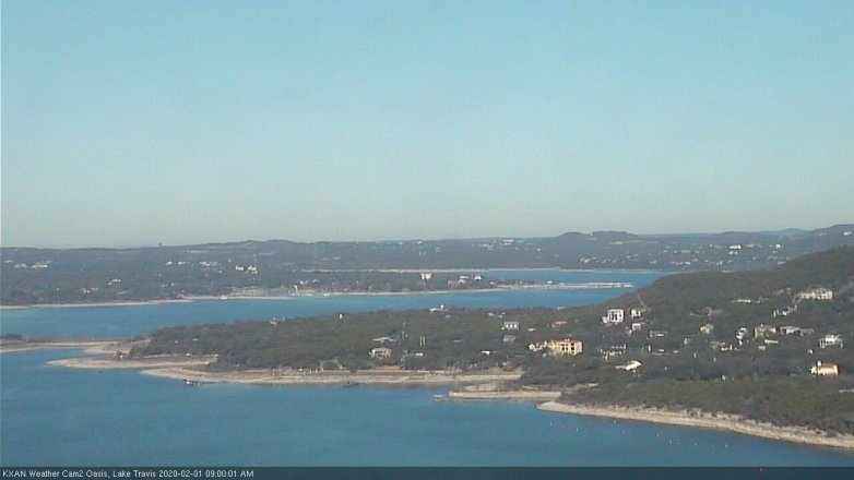Lake Travis webcam, February 1, 2020 9:00 AM CT