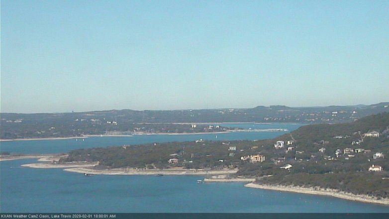 Lake Travis webcam, February 1, 2020 10:00 AM CT