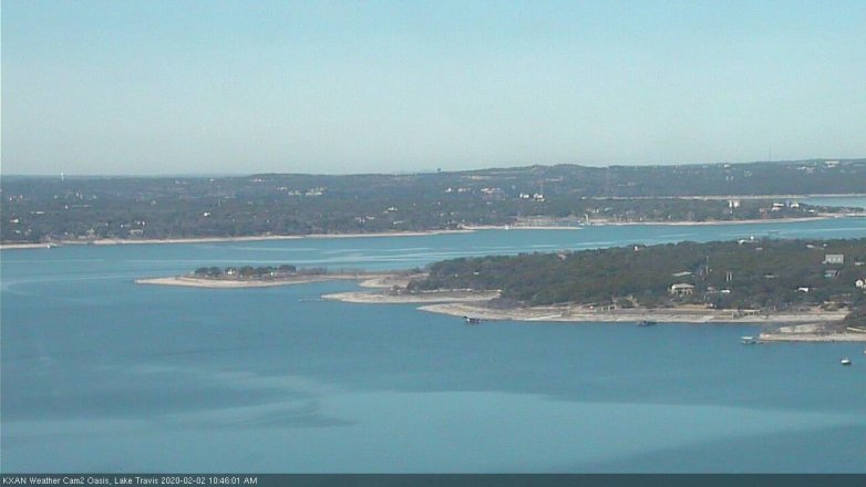 Lake Travis webcam, February 2, 2020 10:45 AM CT