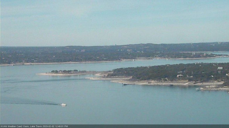 Lake Travis webcam, February 2, 2020 12:45 PM CT