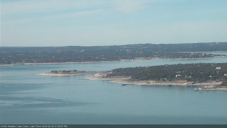 Lake Travis webcam, February 2, 2020 1:00 PM CT