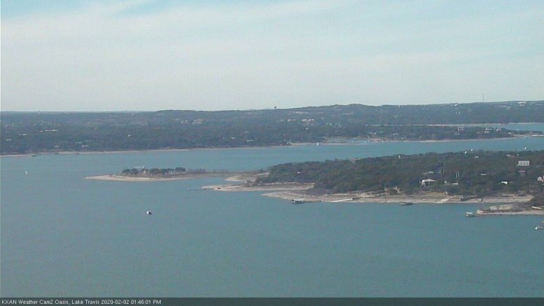 Lake Travis webcam, February 2, 2020 1:45 PM CT