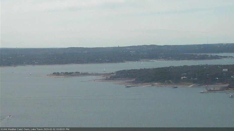 Lake Travis webcam, February 2, 2020 3:00 PM CT