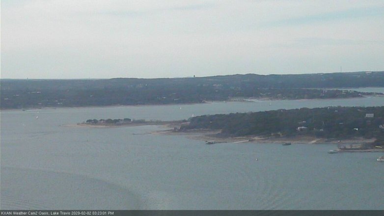 Lake Travis webcam, February 2, 2020 3:25 PM CT