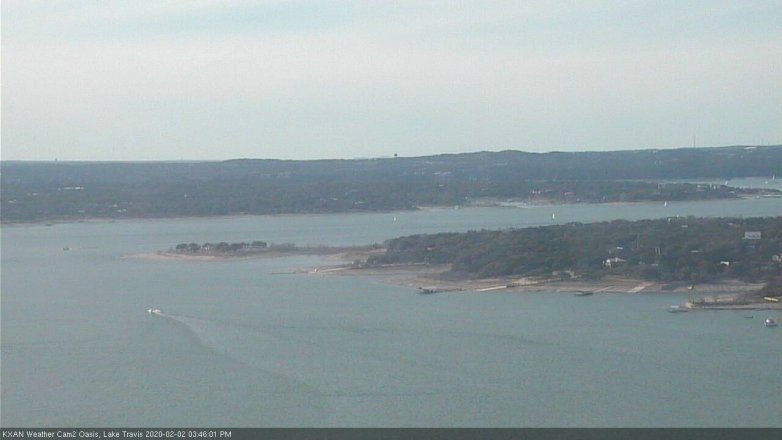 Lake Travis webcam, February 2, 2020 3:45 PM CT