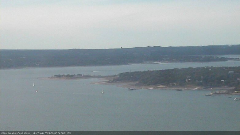 Lake Travis webcam, February 2, 2020 4:00 PM CT