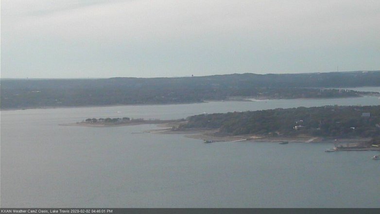 Lake Travis webcam, February 2, 2020 4:45 PM CT