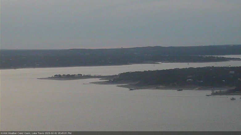 Lake Travis webcam, February 2, 2020 5:45 PM CT