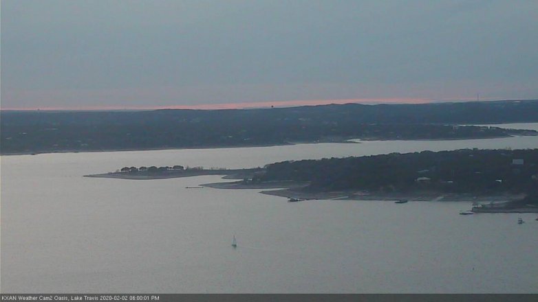 Lake Travis webcam, February 2, 2020 6:00 PM CT