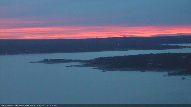 Lake Travis webcam, February 2, 2020 6:25 PM CT