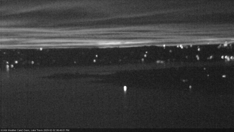 Lake Travis webcam, February 2, 2020 6:45 PM CT
