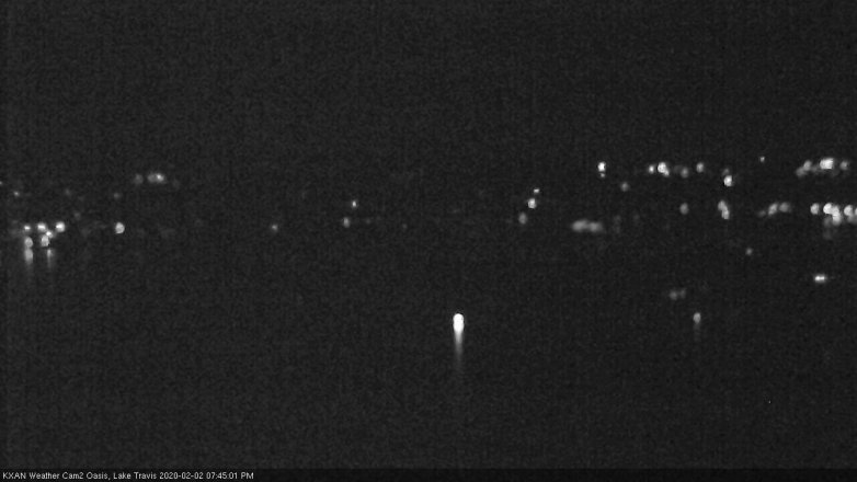 Lake Travis webcam, February 2, 2020 7:45 PM CT