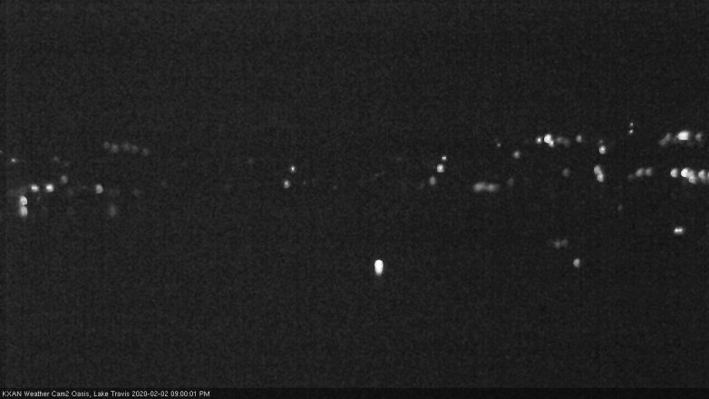 Lake Travis webcam, February 2, 2020 9:00 PM CT