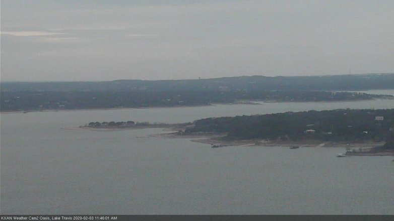 Lake Travis webcam, February 3, 2020 11:45 AM CT