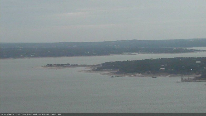 Lake Travis webcam, February 3, 2020 12:00 PM CT