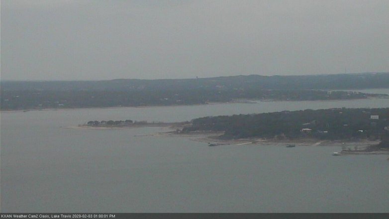 Lake Travis webcam, February 3, 2020 1:00 PM CT