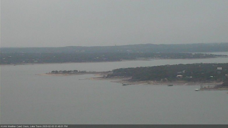 Lake Travis webcam, February 3, 2020 1:45 PM CT