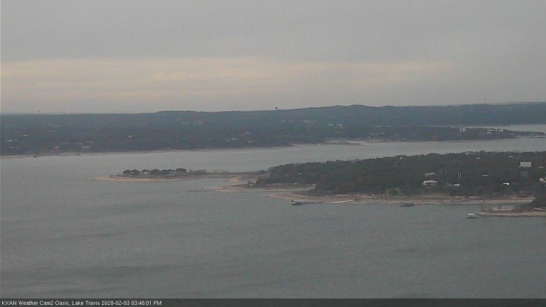 Lake Travis webcam, February 3, 2020 3:45 PM CT