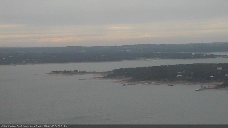 Lake Travis webcam, February 3, 2020 4:00 PM CT
