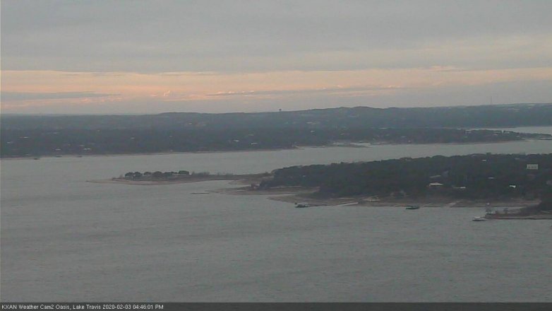 Lake Travis webcam, February 3, 2020 4:45 PM CT