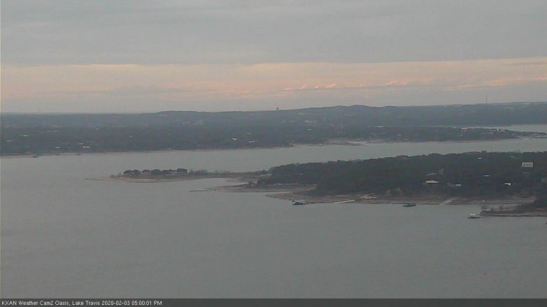 Lake Travis webcam, February 3, 2020 5:00 PM CT