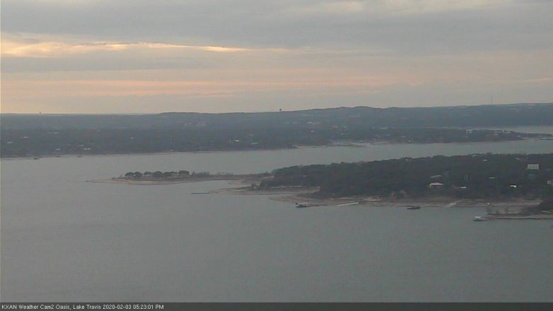 Lake Travis webcam, February 3, 2020 5:25 PM CT