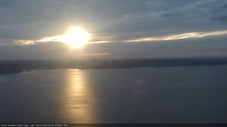 Lake Travis webcam, February 3, 2020 5:45 PM CT