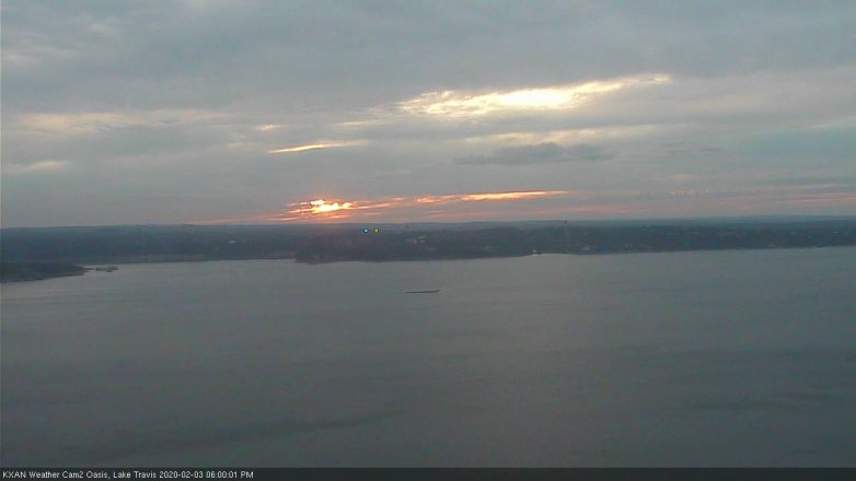 Lake Travis webcam, February 3, 2020 6:00 PM CT