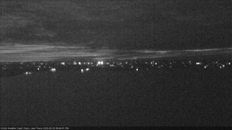 Lake Travis webcam, February 3, 2020 6:45 PM CT