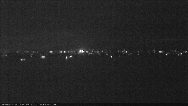 Lake Travis webcam, February 3, 2020 7:00 PM CT