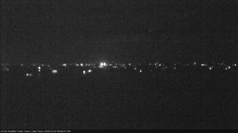 Lake Travis webcam, February 3, 2020 8:45 PM CT