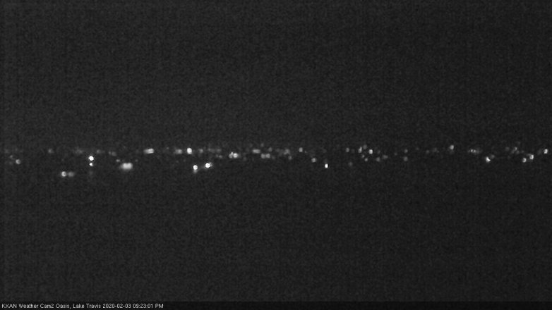 Lake Travis webcam, February 3, 2020 9:25 PM CT