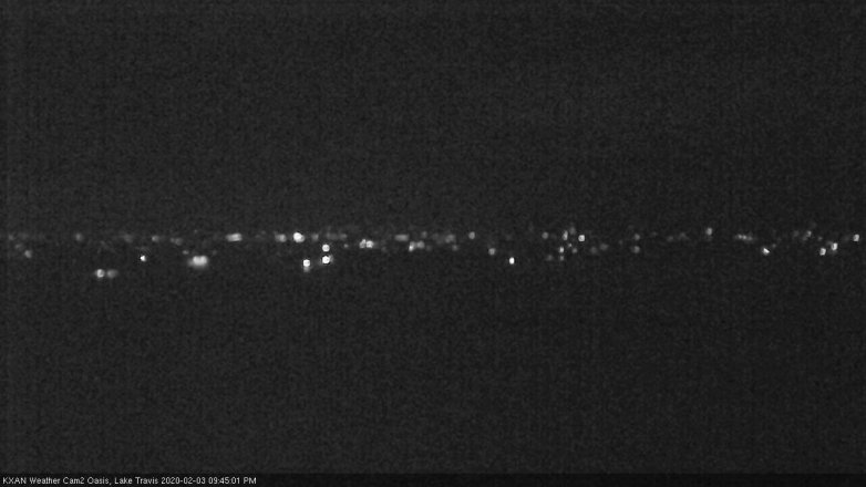 Lake Travis webcam, February 3, 2020 9:45 PM CT