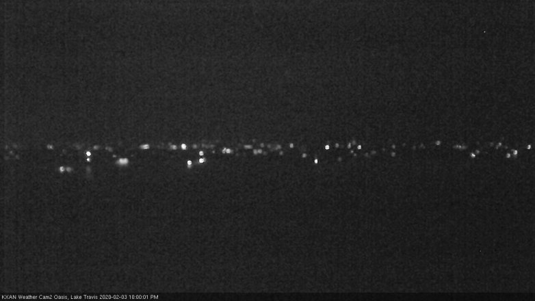 Lake Travis webcam, February 3, 2020 10:00 PM CT