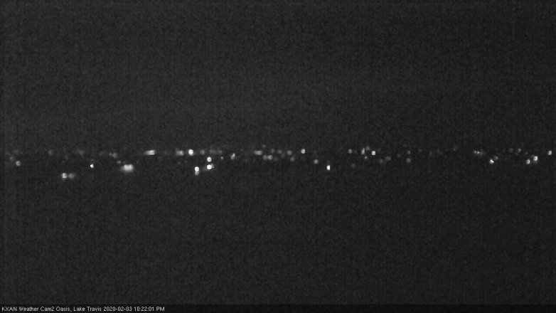 Lake Travis webcam, February 3, 2020 10:25 PM CT