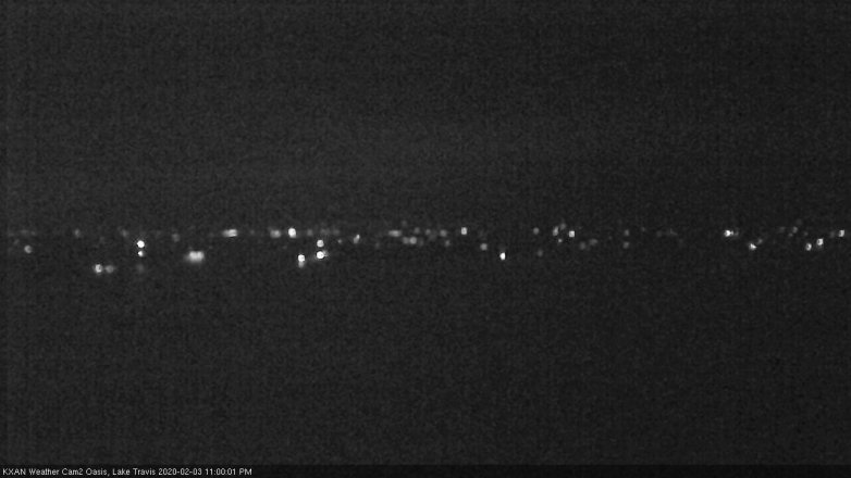 Lake Travis webcam, February 3, 2020 11:00 PM CT