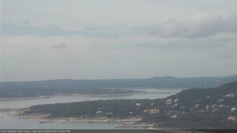 Lake Travis webcam, February 4, 2020 1:00 PM CT