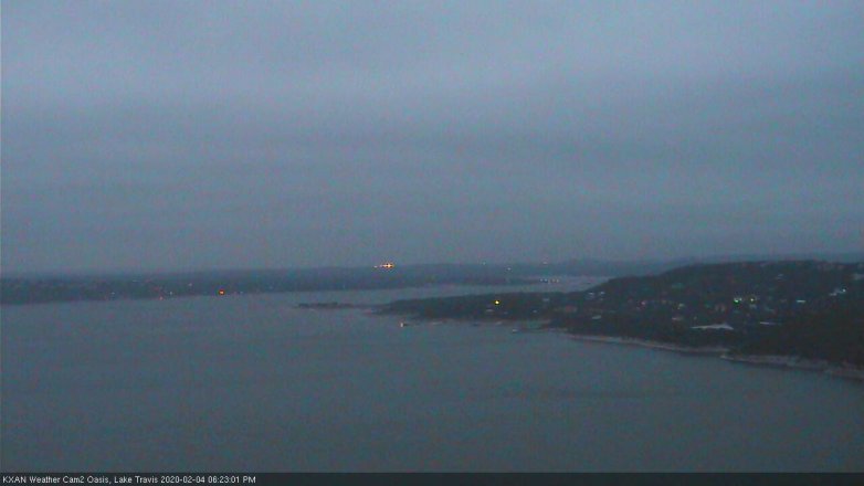 Lake Travis webcam, February 4, 2020 6:25 PM CT