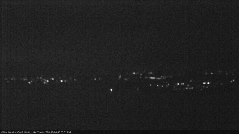 Lake Travis webcam, February 4, 2020 8:25 PM CT