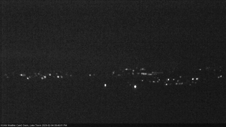 Lake Travis webcam, February 4, 2020 9:45 PM CT
