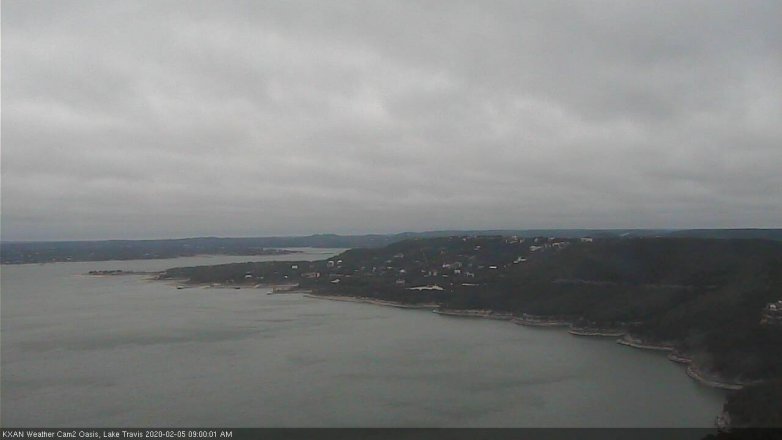 Lake Travis webcam, February 5, 2020 9:00 AM CT